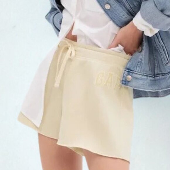 GAP Lightweight Heritage S Oyster Cream Jersey Knit Sweat Shorts Size XL - Picture 5 of 6
